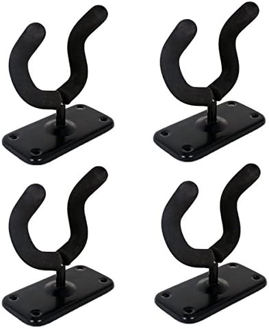 4 Psc Extremely Strong Guitar Hanger - Wall Mount Holder for Acoustic, Electric, or Bass Guitars, Ukulele, Violins