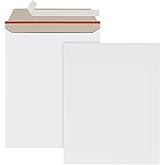 zmybcpack 100 Pack 7x9 inch Rigid Mailer Self Seal Photo Document Mailers, Stay Flat White Cardboard Shipping Envelopes White Photography Mailers for CD, Photos, Document