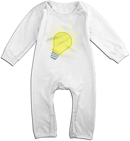 Lightbulb White Cute Long Sleeves Variety Baby Onesies Body Suits For Babies Size 24 Months