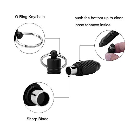 Stainless Steel Cigar Punch Ultra Sharp Cigar Cutter Keychain Twist Cut, Bullet Shape 7 mm Hole