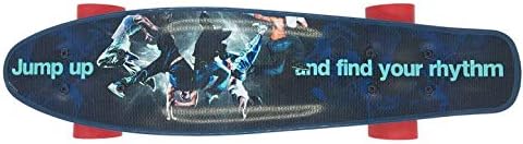 Complete 22 Inch Mini Cruiser Skateboard for Kids, Boys and Girls with High Speed Super Smooth Rebound PU Wheels