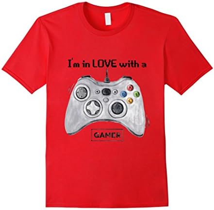 Mens I'm in Love With a Gamer TShirt Video or PC Games Large Red