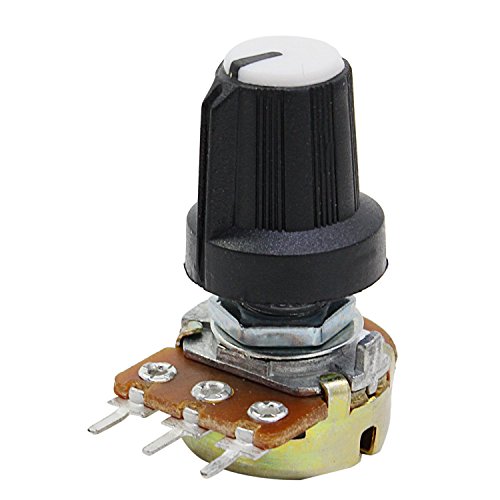 Wimas 45PCS 9 Values Linear Potentiometer 3 Terminal Rotary Potentiometer with Cap Nuts and Washer 1K 5K 10K 20K 50K 100K 250K 500K 1M