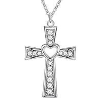 Guoainn Clearance Sale! Women Men Fashion Cross Necklace Hollow Heart Cocktail Party Wedding Jewelry