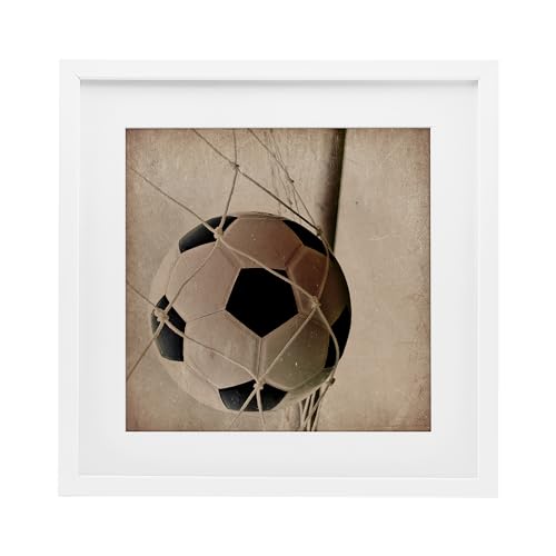 Stupell Industries Be The Ball Soccer White Framed Print Under Glass, design by…