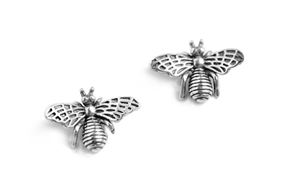 SLUYNZ 925 Sterling Silver Bee Earrings Studs for Women Girls Animal Earrings Studs Cute Stud Earrings (A-Silver)