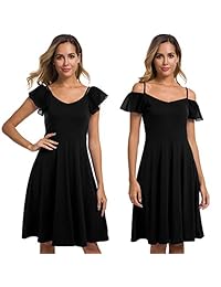 Alice & Elmer Vestido de mujer con tirantes de espaguetis y hombros descubiertos