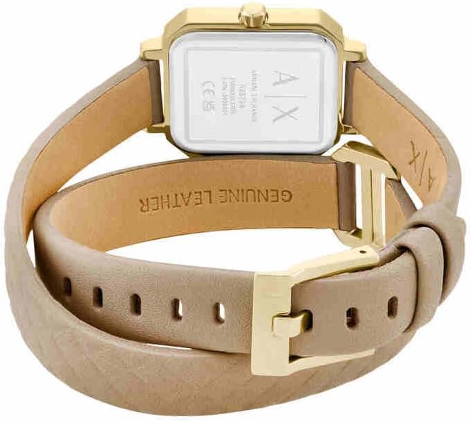 Armani Exchange relógio analógico de quartzo para mulheres com correia de couro AX5728