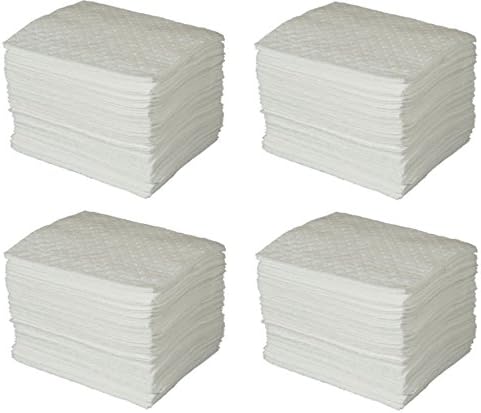 Brady SPC Basic Oil-Only Heavy Weight Absorbent Pad, White, 15" L x 17" W (100 Sheets Per Bale) - BPO100 (4 Cases)