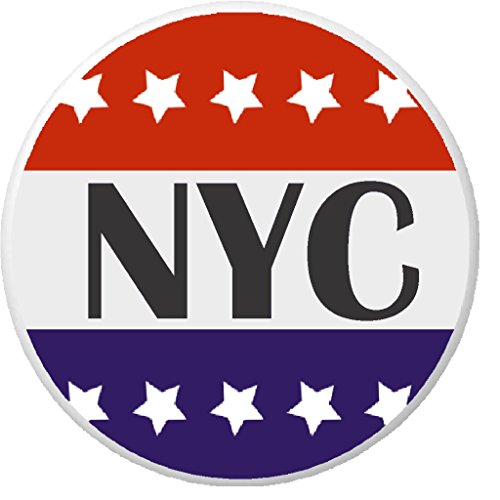 NYC (New York City) Red White Blue Stars 2.25" Large Pinback Button Pin