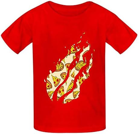 Youth Pizza Preston Fire Nation Playz Gamer Flame 3D Print Crew Neck Short Sleeve T-Shirts Casual Soft Tee