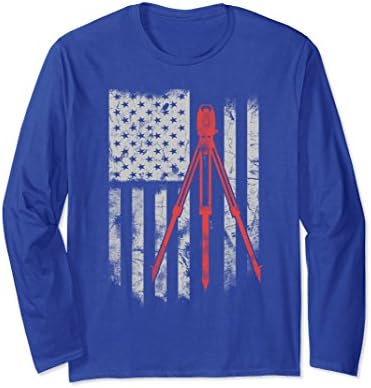Unisex Surveyor shirt my flag us have survey tripod christmas gift Large Royal Blue