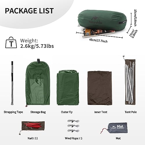 Naturehike Star-River Tent Double Layer Ultralight 2 Person Backpacking Tent Waterproof Hiking Tent,Lightweight Backpacking Cycling Tent for Adults