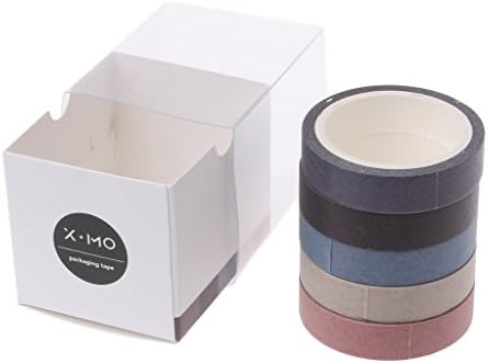 fanbufan 5 Rolls / 1 Set of Candy Colour Ribbon Decoration Tape Adhesive Tape Masking Tape Adhesive Paper Decorative Scrapbooking Accessories for DIY Scrapbook Decoration Crafts, Paper, 2, 10mmx5M