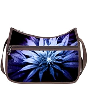 JIUDUIDODO Oxford Fabric Custom Weed leaf Print Cross Body Hobo Handbags Casual Bags (Twin Sides)