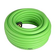 PowRyte Elite 300 PSI Hybrid (PVC/Rubber) Air Hose - 3/8-Inch by 50-Feet, 1/4-Inch MNPT Brass Ends