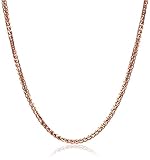 14k Rose Gold 1.1mm Diamond-Cut Wheat Chain Necklace, 20