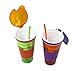 Snackeez 2-In-1 Snack & Drink Cup Light-Up LED 2-Pack (Green/Orange & Orange/Purple)