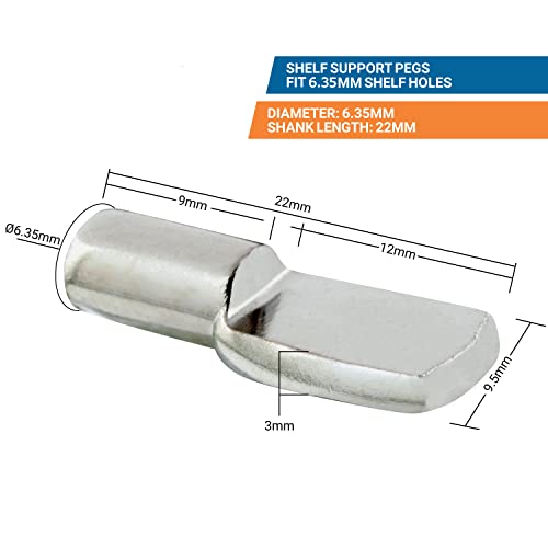 50 Pack Rok Hardware Heavy Duty 1/4 inch (6.35mm) Shelf Pin Spoon