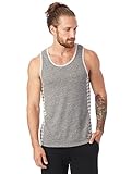Alternative Men's Jersey Marine Side Panel Tank, Eco Grey/Grey Riviera Stripe, L