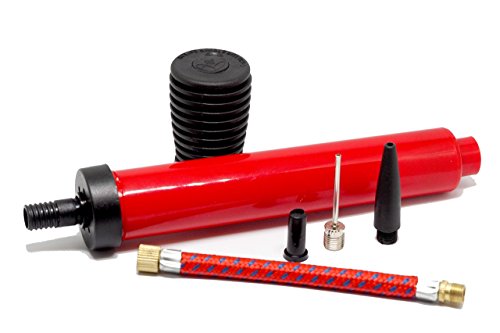 U Sports Dual Action Ball Pump with Needle, Nozzle and Hose - essential Ball Games Accessory for Soccer Ball, Rugby, Basketball, Volleyball, Yoga Ball / Lifetime warranty