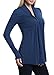 Ninedaily Women Tops Knot Front V Neck Long Sleeve Casual Tunic Blouse