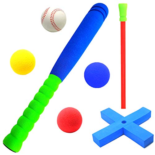 UrbanRed 16.5 inch Kids Foam T Ball Baseball Set Toy for Toddlers, 4