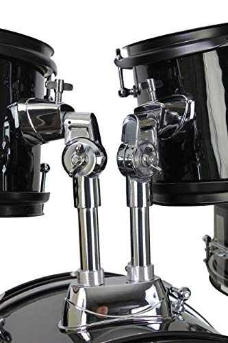 Gammon 5-Piece Junior Starter Drum Kit with Cymbals, Hardware, Sticks, & Throne - Black (Renewed) - Thumbnail 2