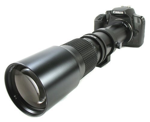 BOWER 500mm Preset Telephoto Lens for Canon DSLR XS, XSI, XT, T1i, T2i, T3, T3i, T4i, 60D, 7D, 5D Mark II5D Mark III