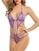 Avidlove Women's Sexy Lingerie Lace Halter V-Neck Lace Up Cut Out One Piece