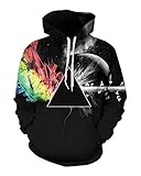 Sankill Unisex Realistic 3d Digital Pullover Sweatshirt Hoodie Hooded Sweatshirt Zip-up Hoodie S-3XL (2xl/3xl, black star)