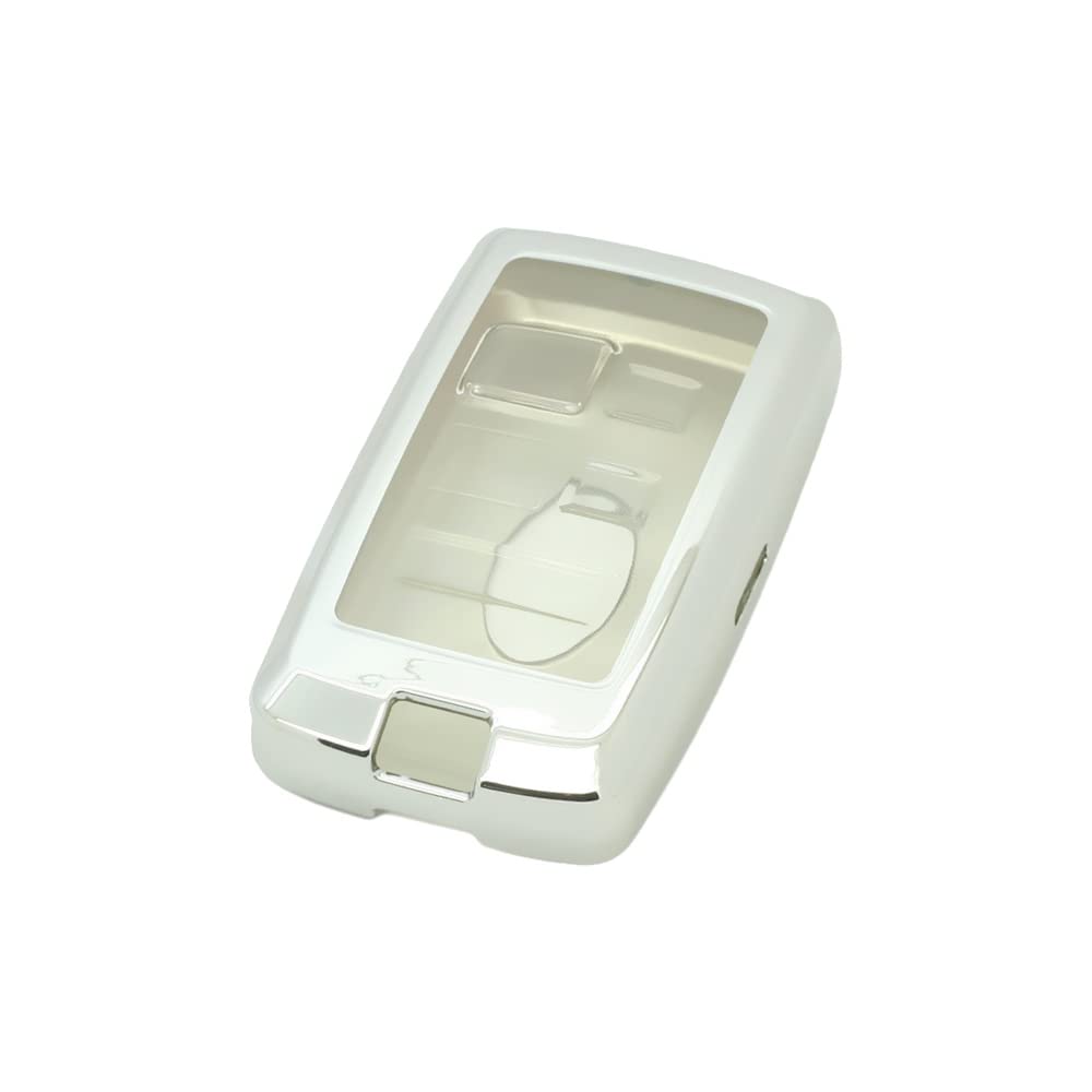 BROVACS Soft TPU Case Shell Cover Protector Holder Compatible with LAND ROVER Range Rover Discovery 5 JAGUAR Smart Remote Key Fob 5 Button SV9700 Silver