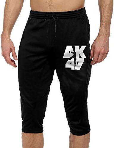 AK-47 GUNS Active Men's Lightweight Relaxed French Terry Knee Pants For Gym Sports