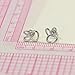 Paialco Sterling Silver Dainty Bunny Rabbit Ears Earring Studs for Girls, White Rhodium Plating