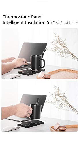 BAUBEY Coffee Mug Warmer,Smart Heating Coaster,2 in 1 Coffee Warmer With Wireless Charger, Mirror Design,Warmer for Home Office Use,Constant Temperature 131°F/55°C (Without Mug) - Thumbnail 3