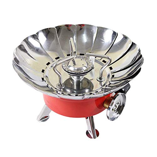 Portable Camping Stove Stainless Steel Windproof Outdoor Picnic-Gas Burner for Outdoor Traveling Picnic BBQ (Sliver) - Thumbnail 4