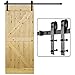 Homedex Sliding Barn Door Hardware Kit Black 6.6FT J Steel Set