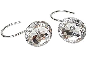 Shower Curtains Ring Hooks Stainless Steel Metal Rust-Resistant Friction Free Shower Hooks Rings for Bathroom Shower Rods Cur