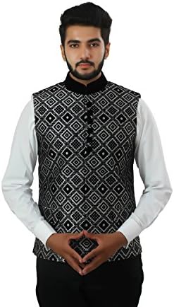 Ethnic Monarch Black Men's Nehru Jacket