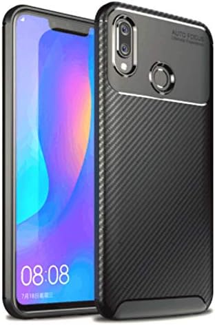 Honor 8X Case, Rnicy Slim Shock Absorption Rubber Soft TPU Carbon Fiber Texture Protective Cover Case for Huawei Honor 8X (Black)