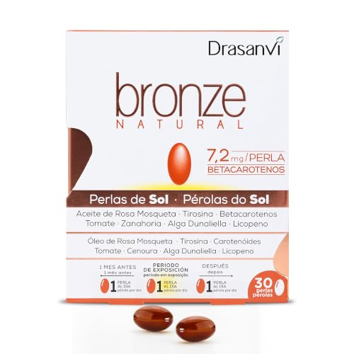 Acelerador de bronceado | Betacarotenos | Protege la Piel de Rayos UVA y Previene el Envejecimiento|Rosa de Mosqueta,Tomate, Zanahoria y Alga Dunaliella, Vitamina E, Licopeno, Luteína|30dias