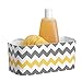 InterDesign Una Bathroom Suction Shower Basket, Gray/Yellow Chevron