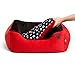 Disney Classic Mickey Mouse Rectangular Cuddler Pet Bed with Pillow Cushion Insert in Red, Machine Washable, 24 x 22/One Size, Model:DIS-RCT-MBH-RDH-2422