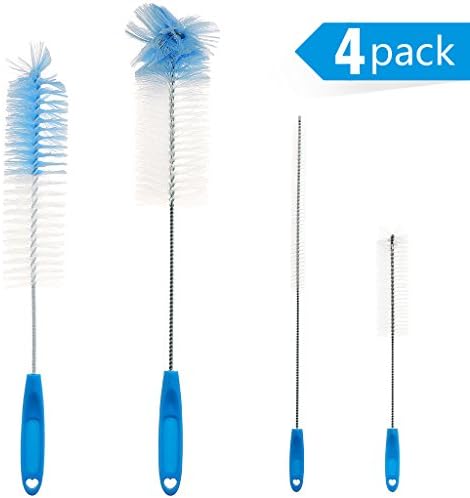 4Pcs Bottle Cleaning Brush Set- Multipurpose Brushes for Water Bottle, Straw, Decanter and More