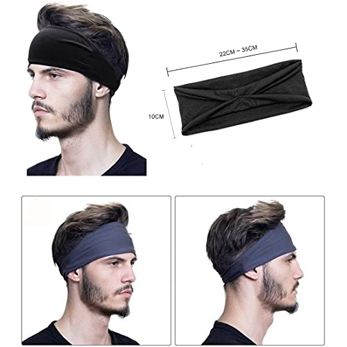 DQST Diademas Deportivas para La Cabeza, Kit de Bandas Elásticas con 4 Colores para Hombre y Mujer, Diademas de Cabello Absorbe El Sudor, Secado Rápido, Transpirable, Antideslizante.
