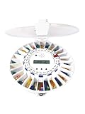 MedELert Locking Automatic Pill Dispenser W/ Clear and Solid Cover, Never Forget Your Medication with 6 customizable extra loud reminder alarms with flashing Red LED indicator