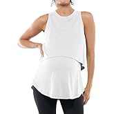 ZDC Women's Maternity Nursing Tank Tops Sleeveless Double Layer Breastfeeding Shirts Summer Pregnancy Clothes