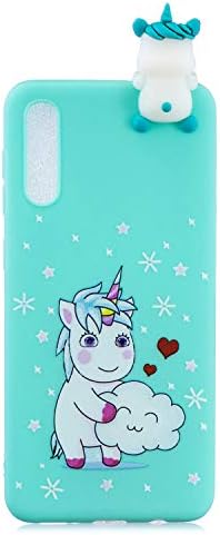 FNBK Galaxy A50 Case Shockproof Drop Proof Soft Silicone Rubber Love Unicorn Pattern Smooth Touch Protective Back Cover for Children