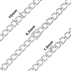 Jishi 16ft Aluminium Curb Chain Roll, Thick Twisted