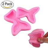 Mermaid Tail Mold Silicone Molds for Chocolate Small and Large Cake Decorating Tools for Cookie Cupcakes Fondant,Set of 2